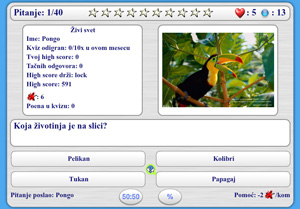 Slika kviza pod nazivom Živi svet