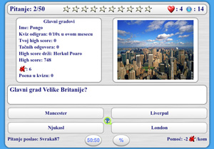 Slika kviza pod nazivom Glavni gradovi