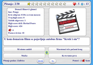 Slika kviza pod nazivom Domaći filmovi i glumci