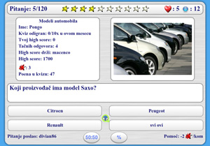 Slika kviza pod nazivom Modeli automobila