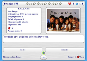 Slika kviza pod nazivom F.R.I.E.N.D.S. 