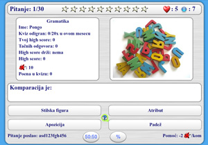 Slika kviza pod nazivom Gramatika