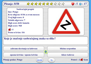 Slika kviza pod nazivom Saobraćajni propisi