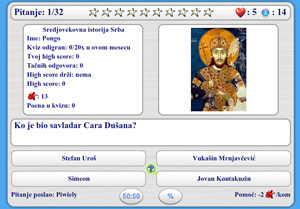 Slika kviza pod nazivom Sredjovekovna istorija Srba
