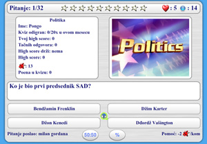 Slika kviza pod nazivom Politika
